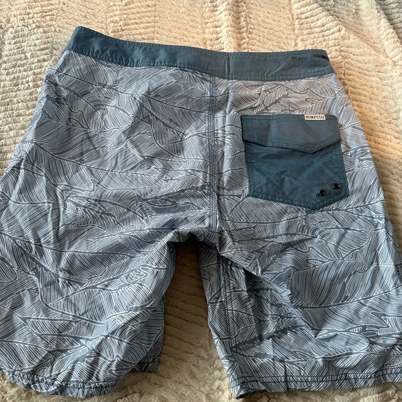 NWOT SURF CUZ Men's Vintage Cruzer Stretch Boardshort Chino Shorts blue leaf - Picture 7 of 16